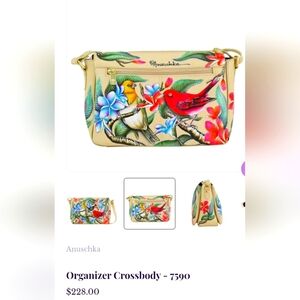 Anuschka Women's Original Hand-Painted Genuine Leather Organizer Crossbody